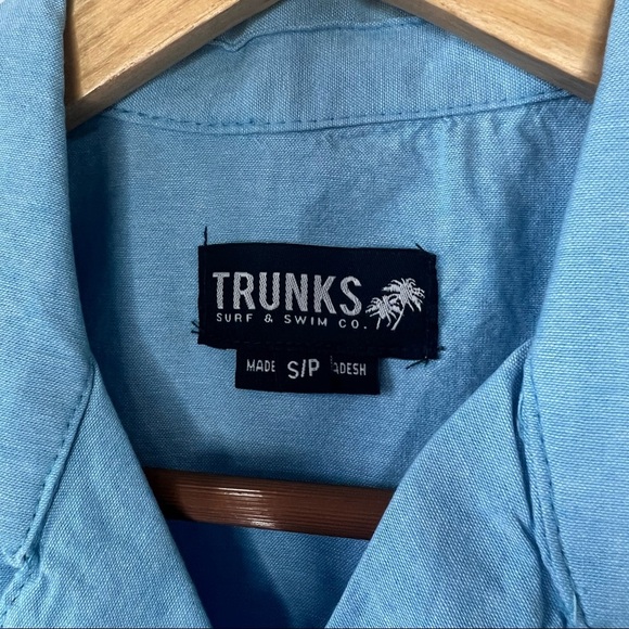 Trunks Surf & Swim Co. Tropical Shirt w/ Embroidered Icon in Deep Sea - Sz S/P - Picture 7 of 10